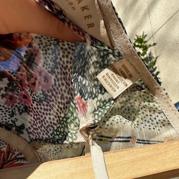 Ted Baker London Mesh Long-sleeve Floral Spring Dress - Picture 5 of 8